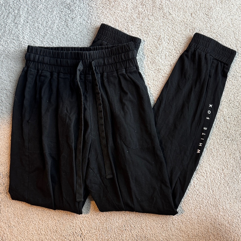White Fox Boutique Black Track Joggers